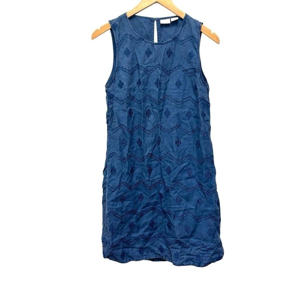 St Tropez West 100% Linen Embroidered Dress